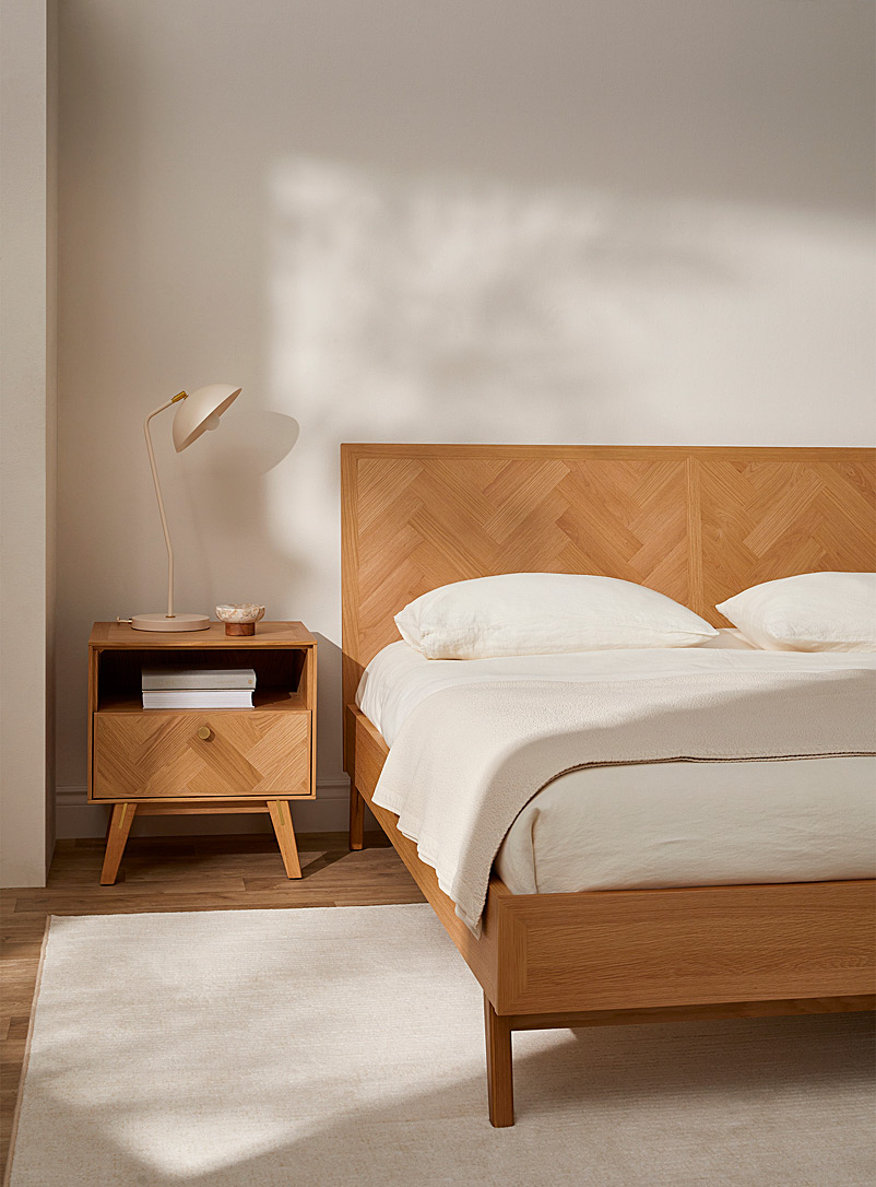 Simons Maison Assorted Sleek natural oak bed frame King size