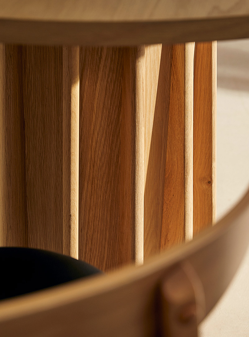Grooved round wooden table product image 3