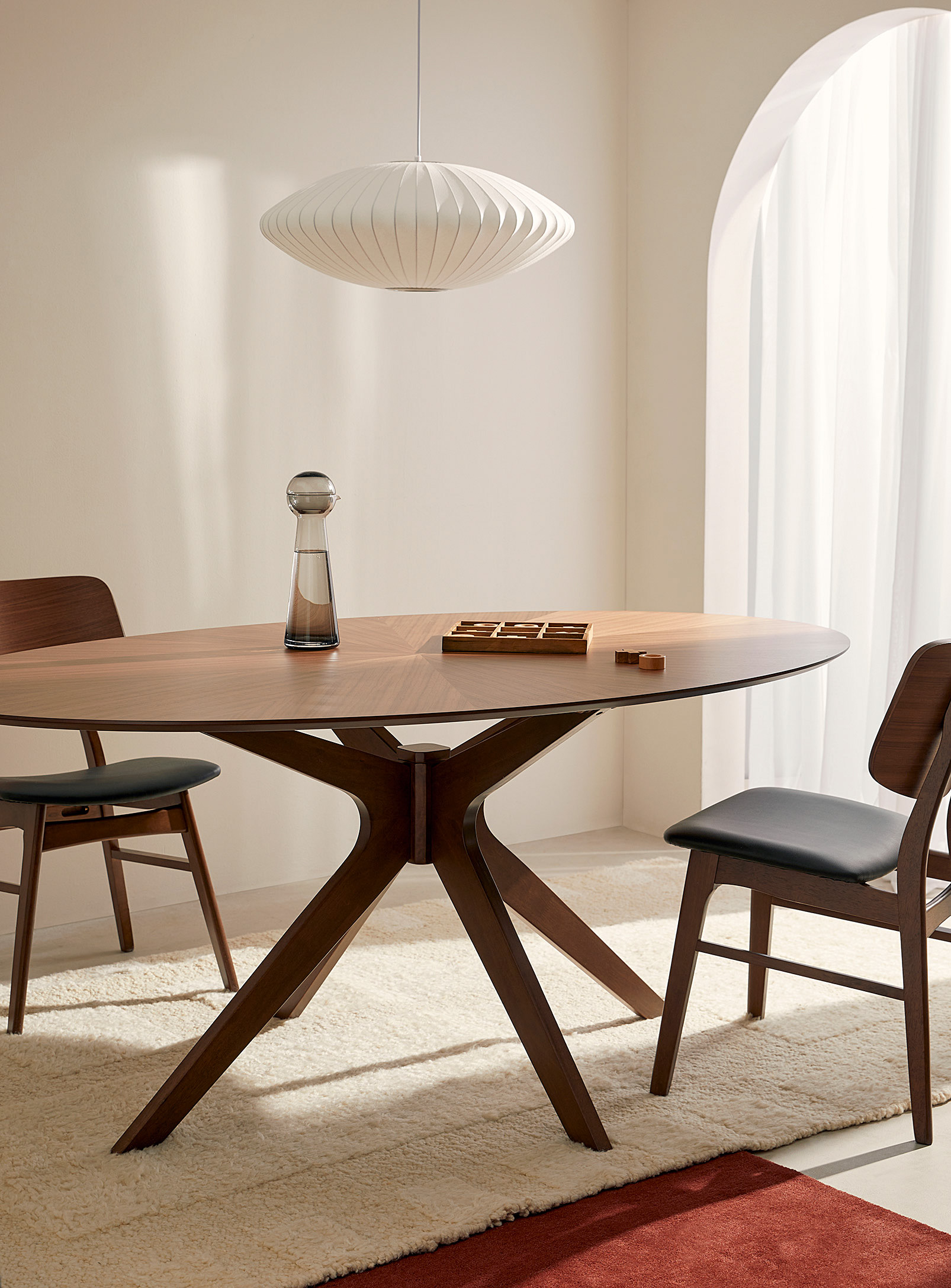 Simons Maison Flared-base Oval Table In Dark Brown