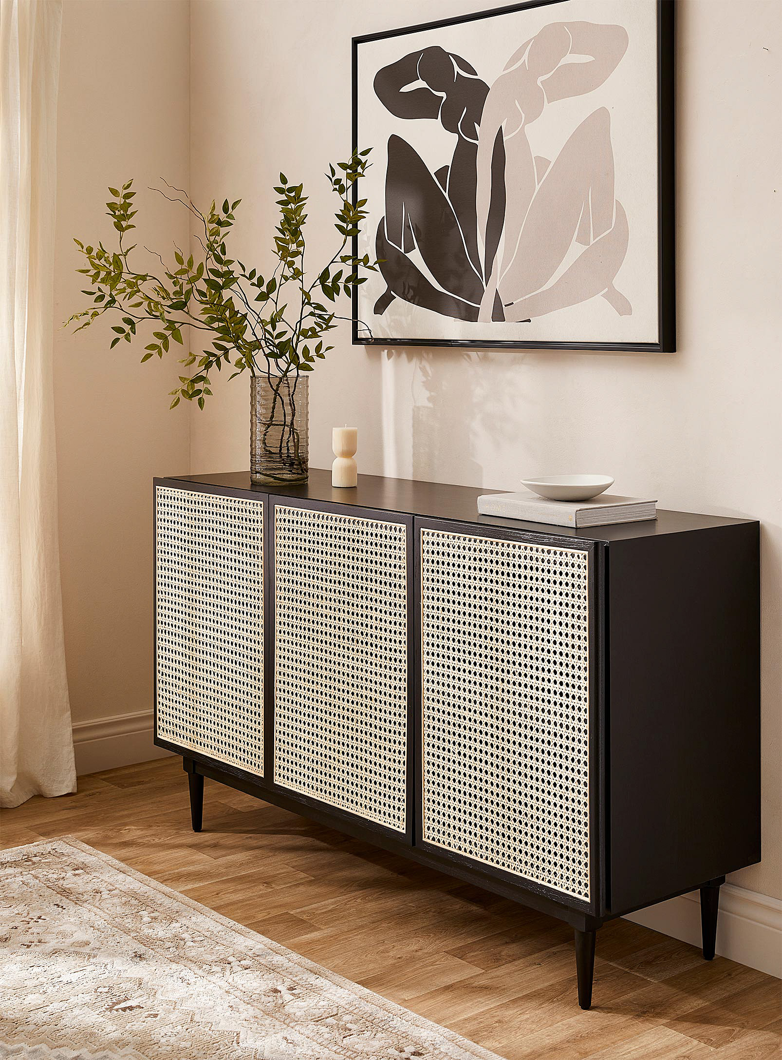 Simons Maison Rattan Accent Sideboard In Black
