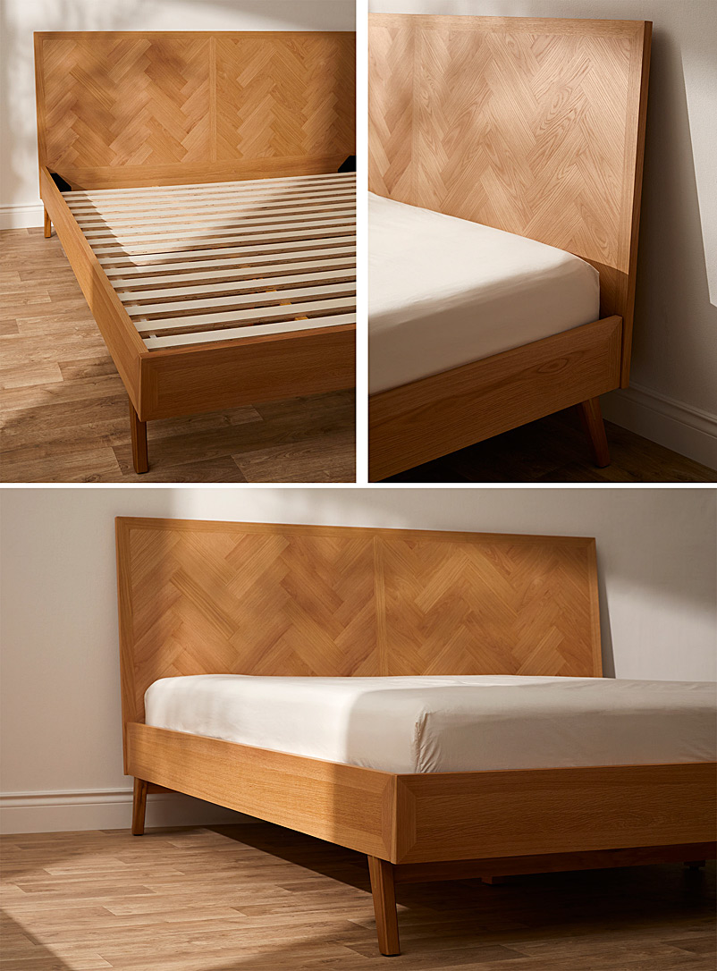 Sleek natural oak bed frame See available sizes product image 3