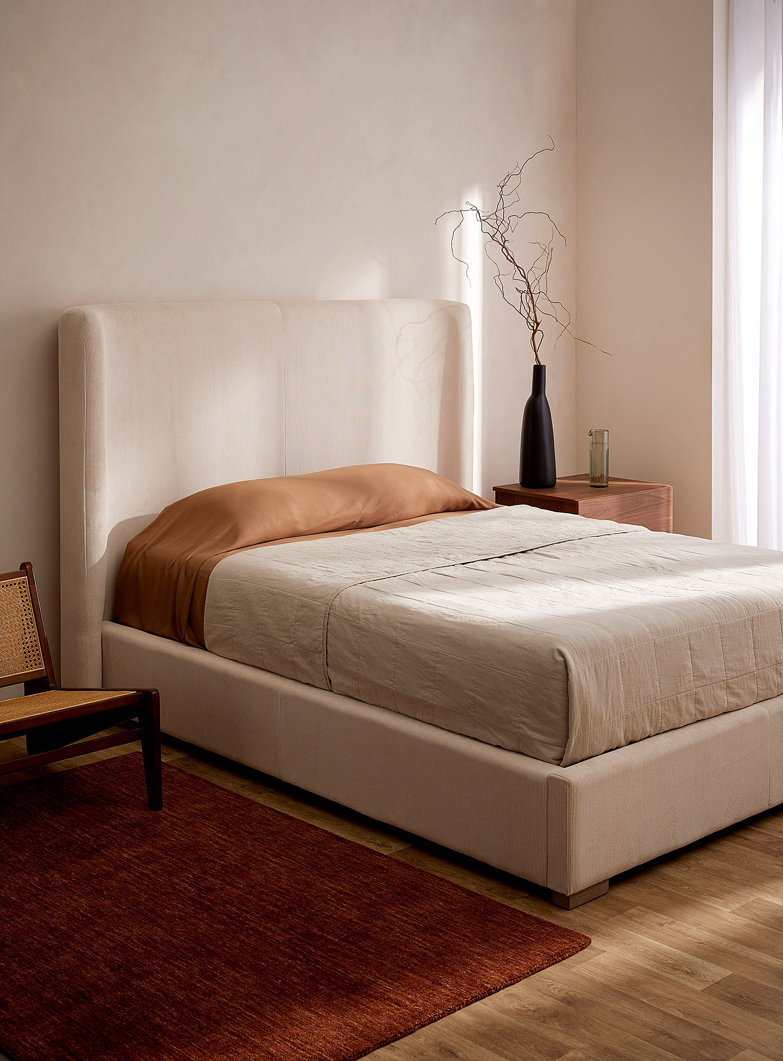 Simons Maison Cream Padded Bed Frame See Available Sizes In White