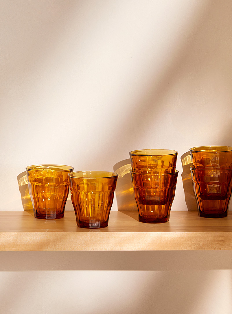 Duralex Amber Bronze Picardie small amber glasses Set of 6
