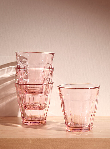 Les petits verres roses Picardie Ensemble de 4