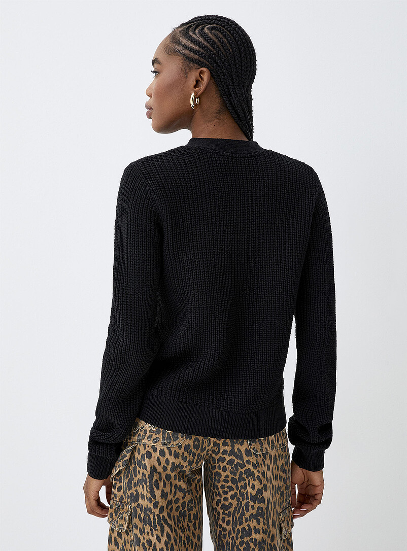 Button-up shaker-rib cropped cardigan | Twik | Shop Women's