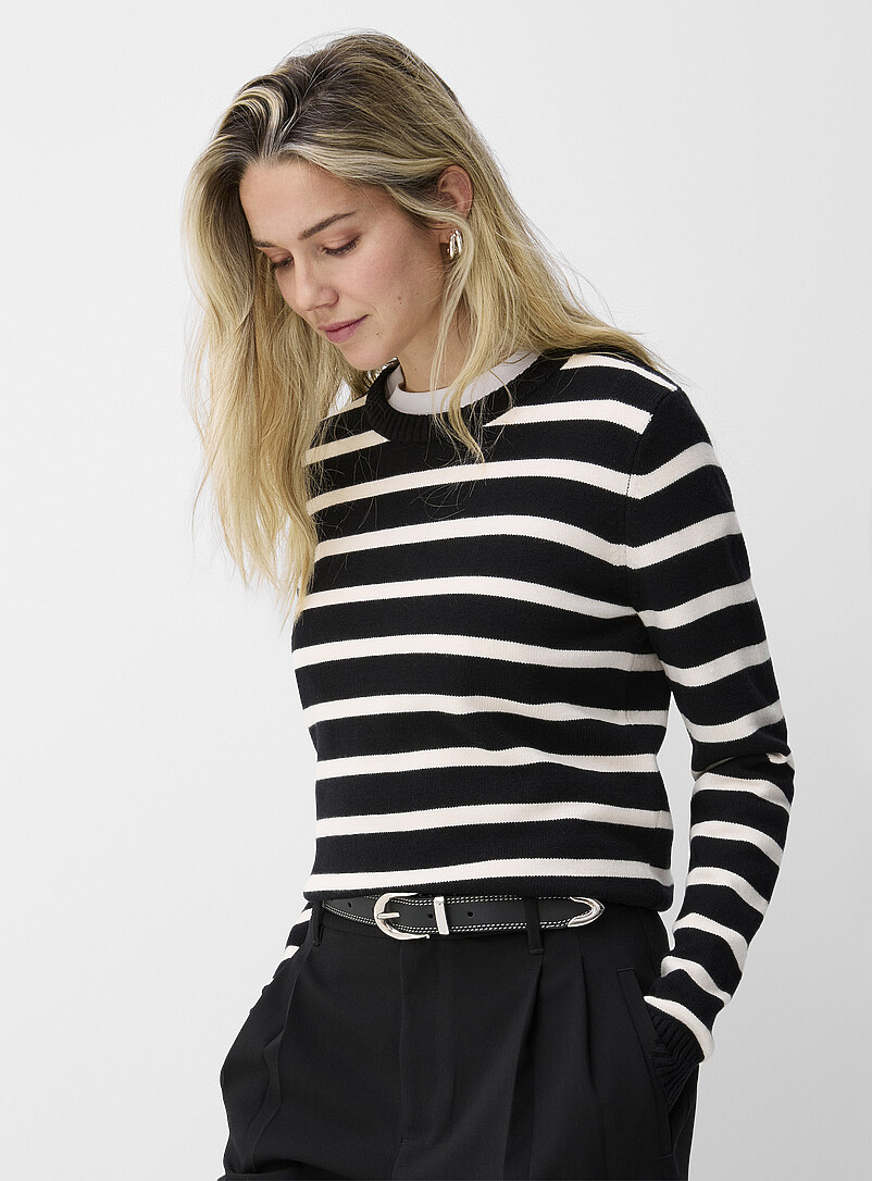 Soft two-tone stripe sweater product image (primary)