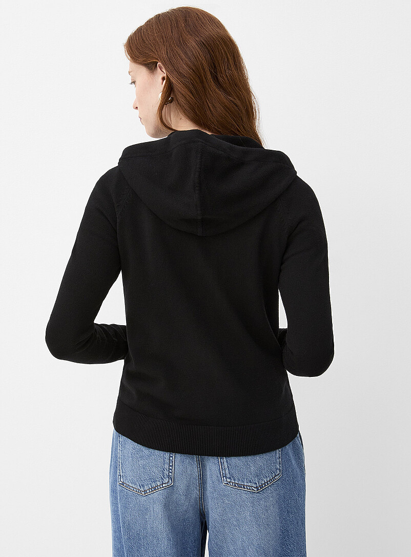 Solid knit soft hooded jacket product image 3