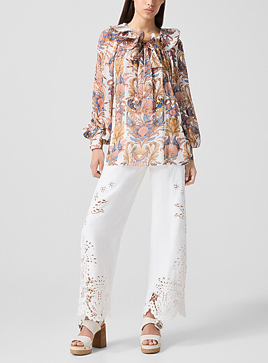 Le pantalon large brod&eacute; Richelieu Boho Beauty