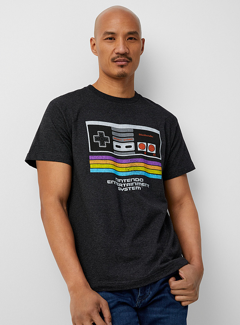 Le 31 Charcoal Retro Nintendo T-shirt for men