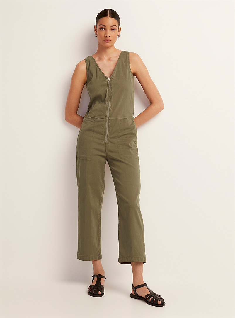 DUER Khaki/Sage/Olive Live Free cotton and lyocell jumpsuit for error