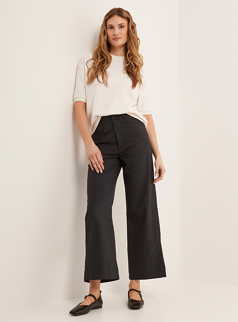Willit Pantalon de travail en lin à jambes larges pour femme - Pantalon Willit Pantalon de travail en lin à jambes larges pour femme - Pantalon