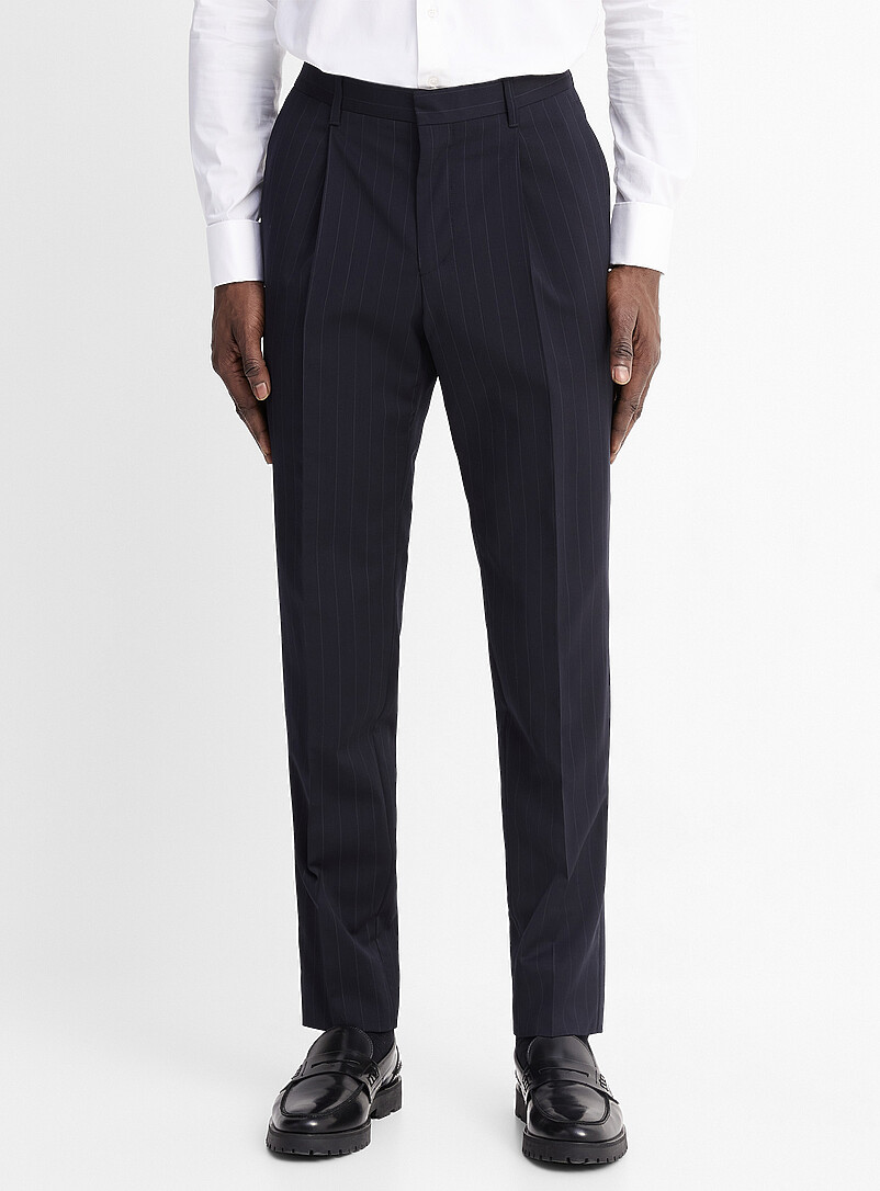 Marzotto wool pinstripe pant Reykjavik fit - Tapered with pleats