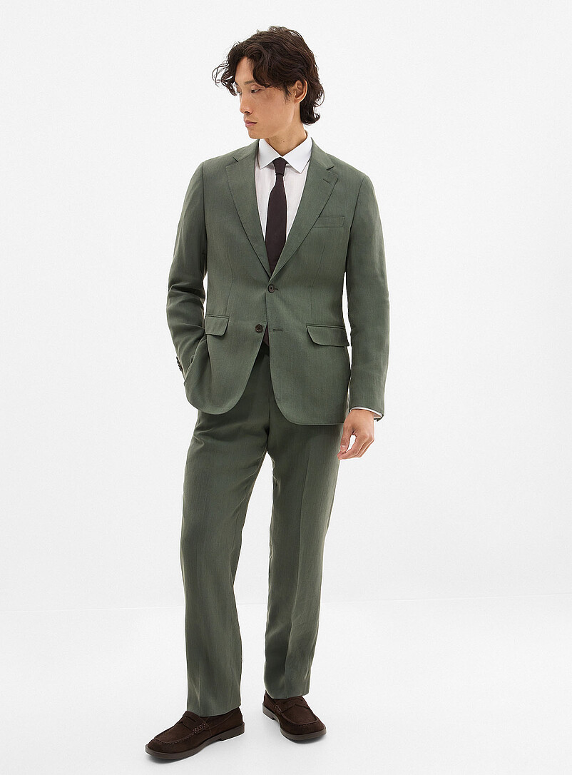 Le 31 Green Alpine green light jacket Linen-blend fabric by Manteco <b>London fit - Semi-slim</b> for men