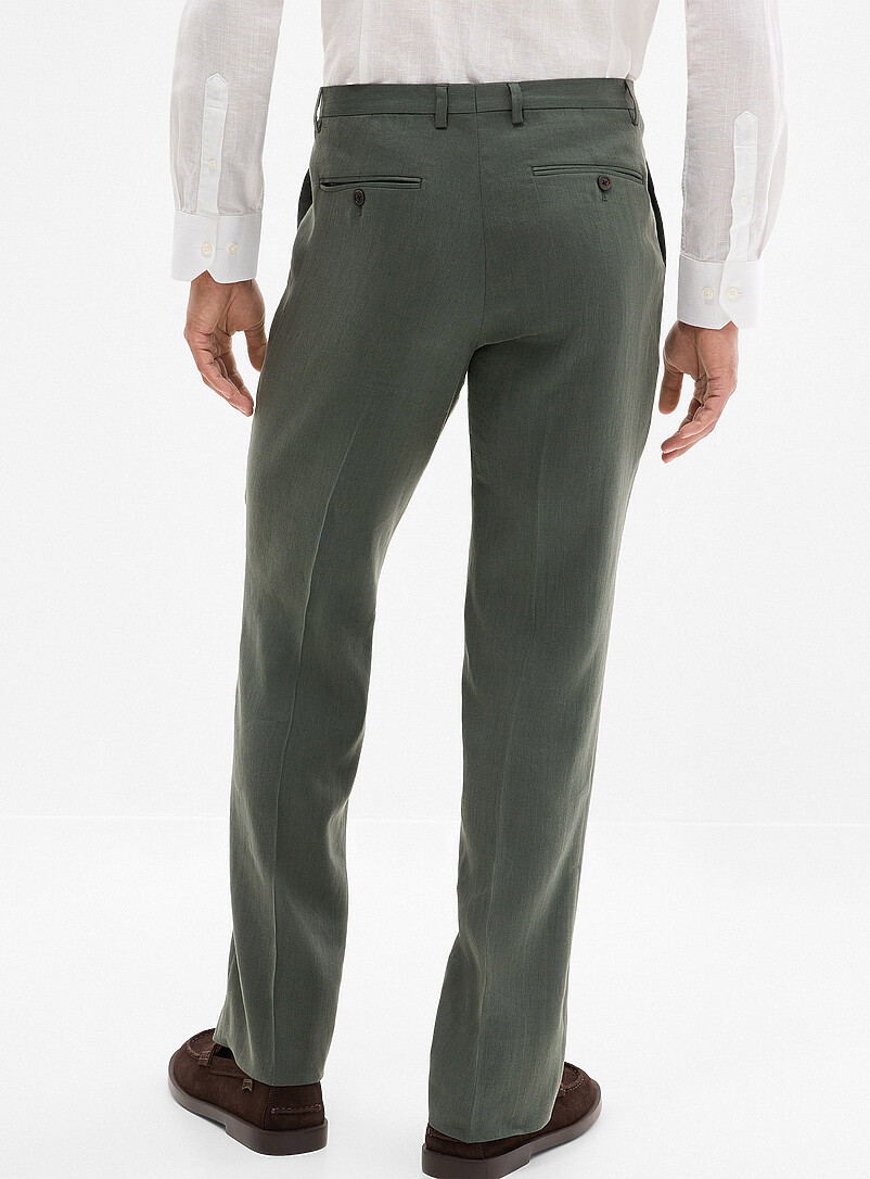 Alpine green light pant Linen-blend fabric by Manteco London fit - Slim straight product image 3