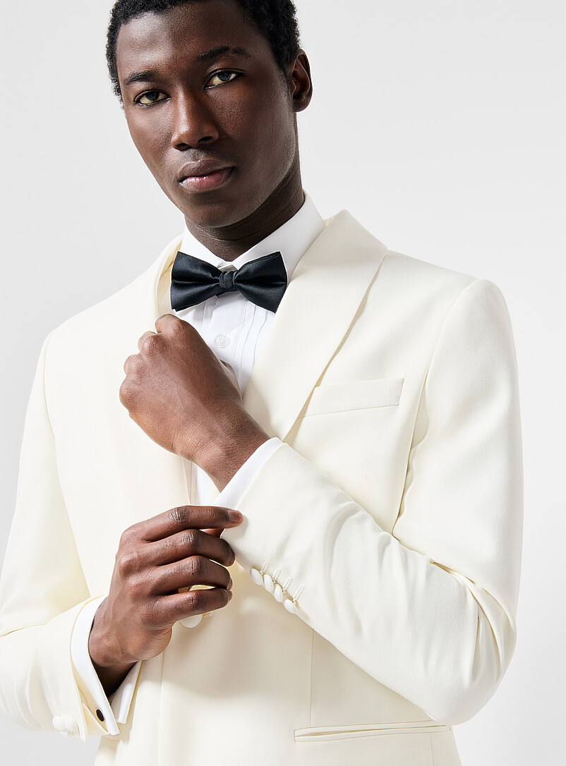 Cream dinner jacket Wool weave by Marzotto Stockholm fit - Slim product image 2
