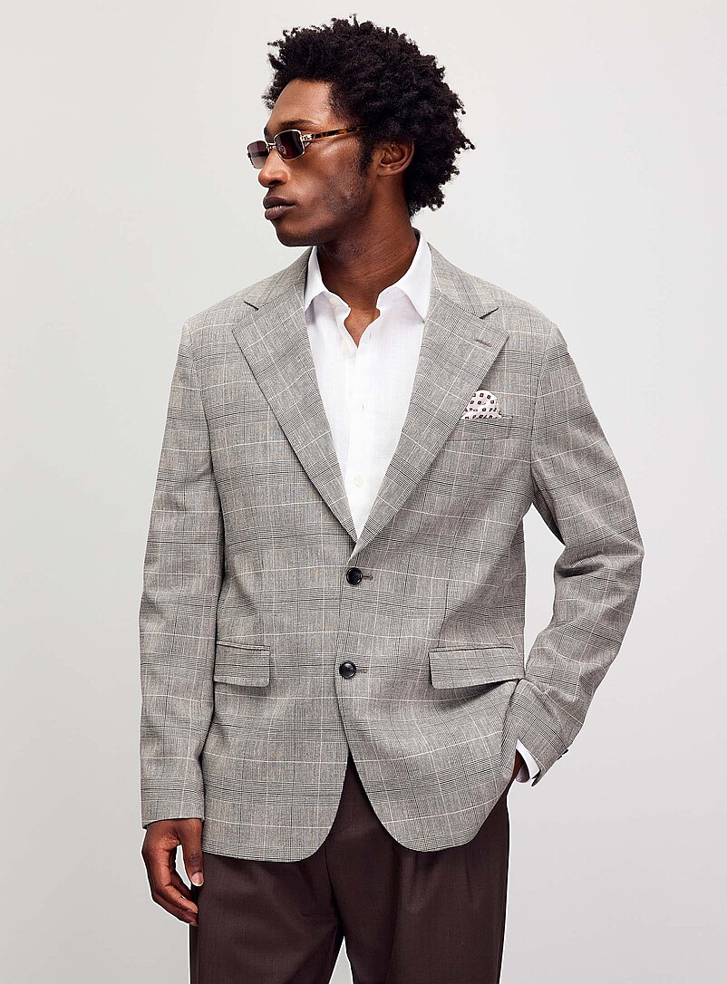 Black-and-white Prince of Wales blazer Portuguese fabric by Fitecom Berlin fit - Regular product image 2