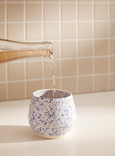 Glazed ceramic wine glass