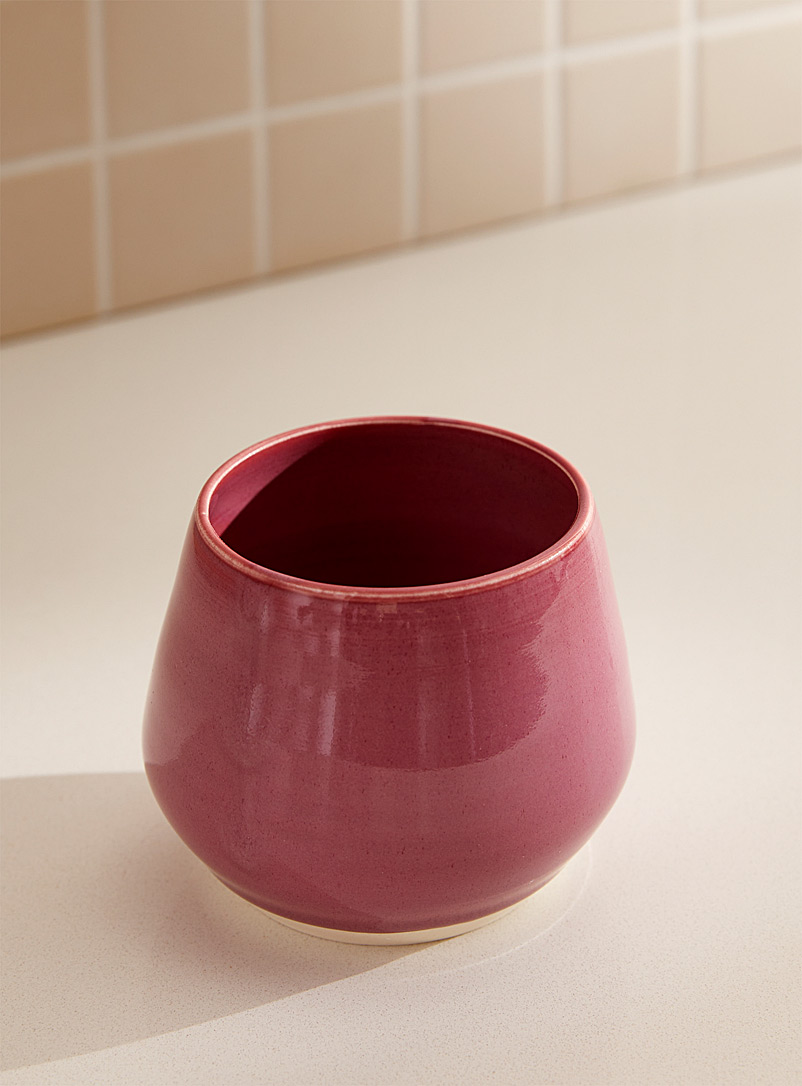 L'Atelier Em Pink Glazed ceramic wine glass