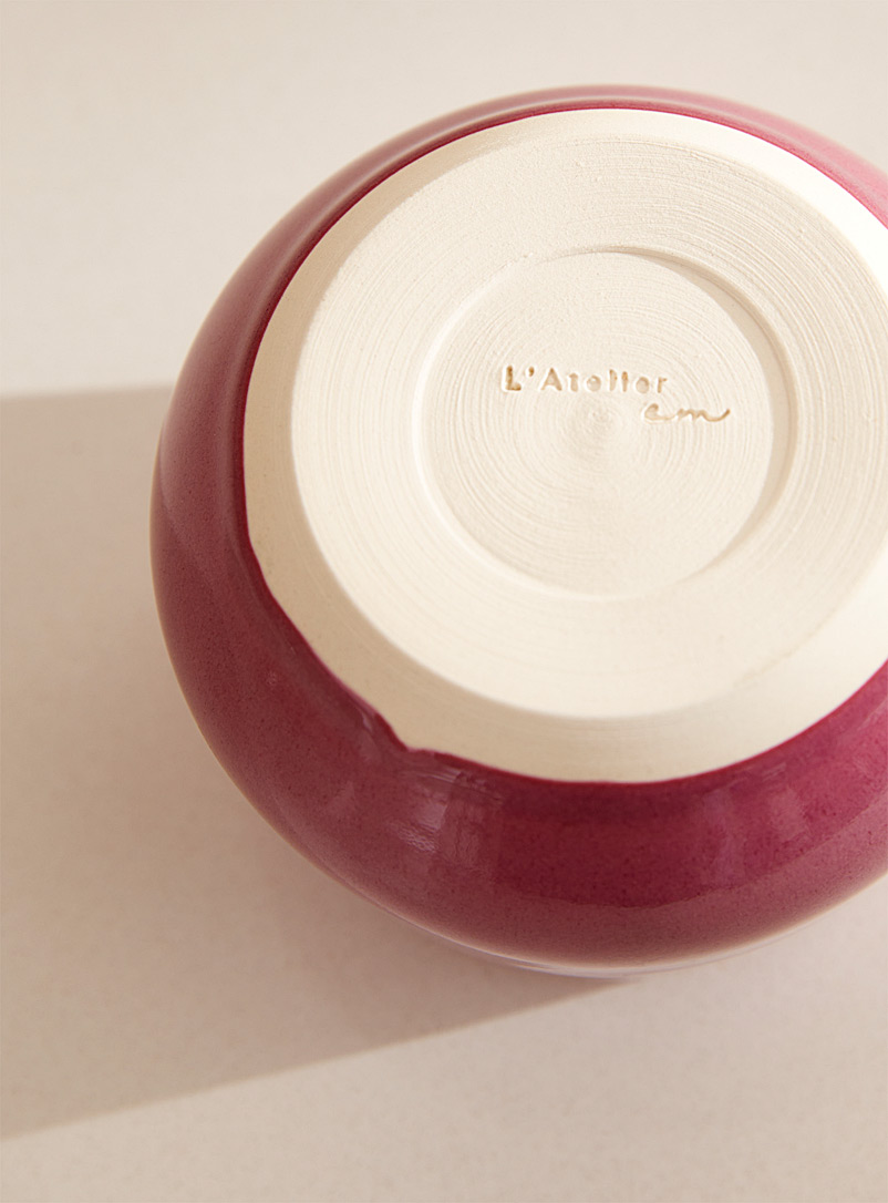 L'Atelier Em Pink Glazed ceramic wine glass