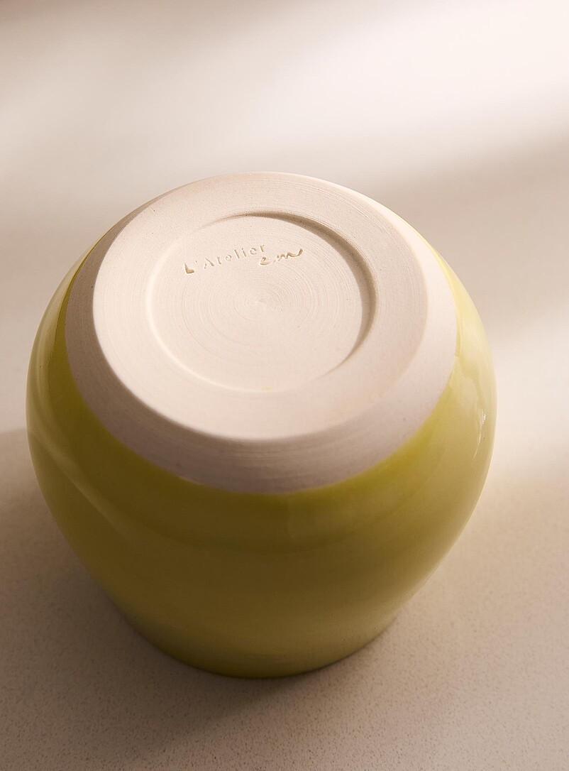 L'Atelier Em Pink Glazed ceramic wine glass
