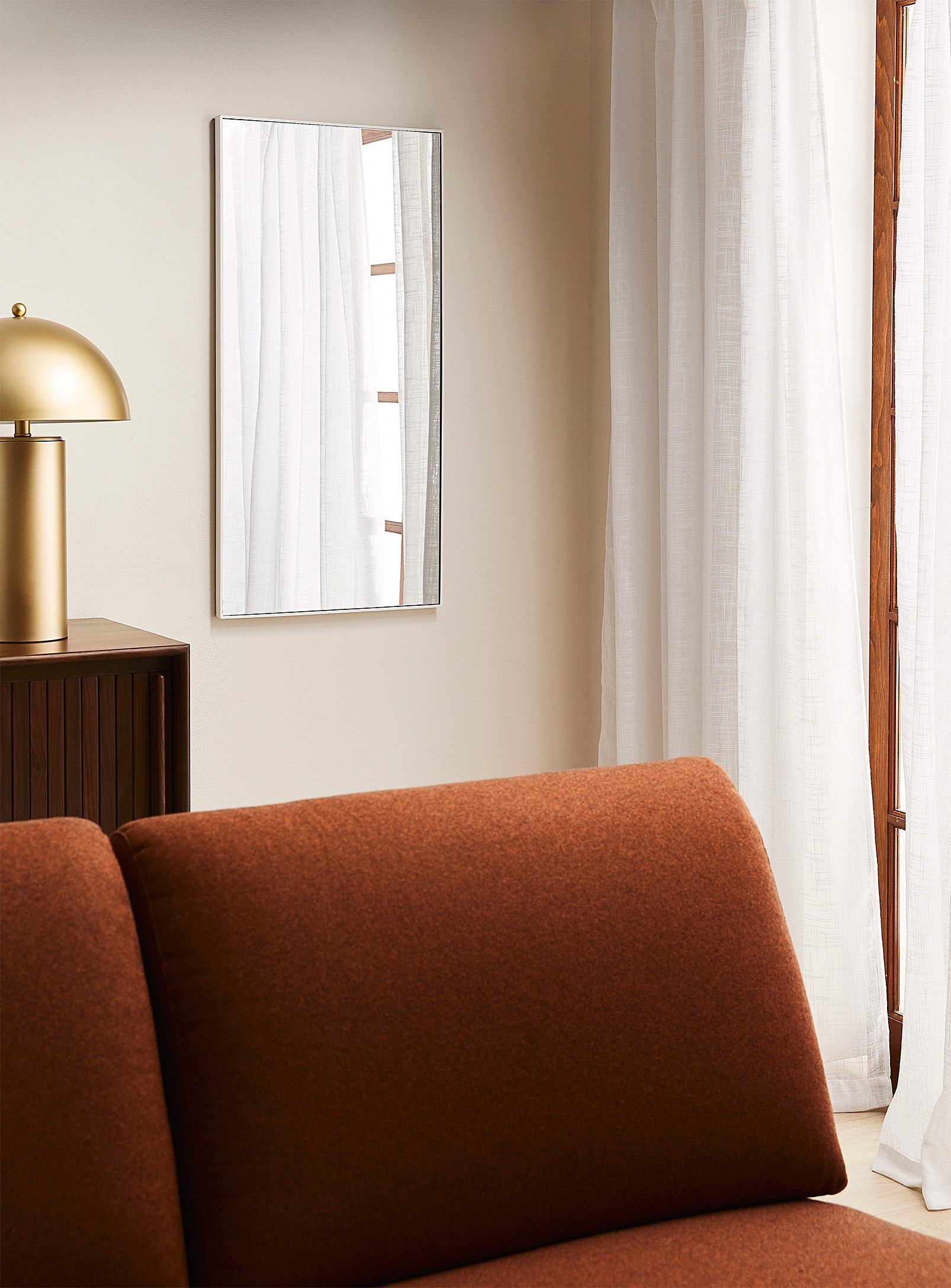 Simons Maison White Frame Sleek Rectangular Mirror