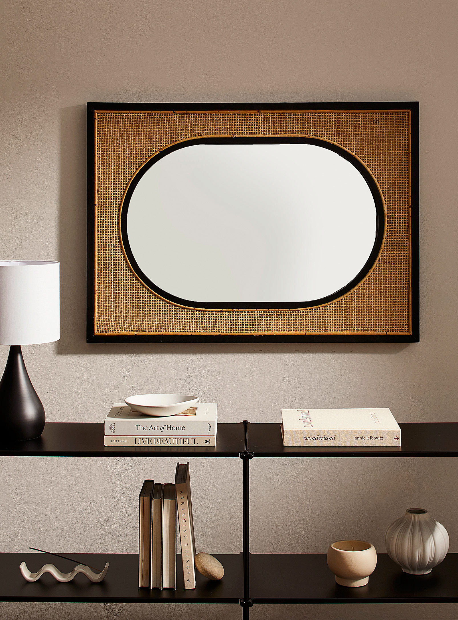 Simons Maison - Rattan frame round mirror