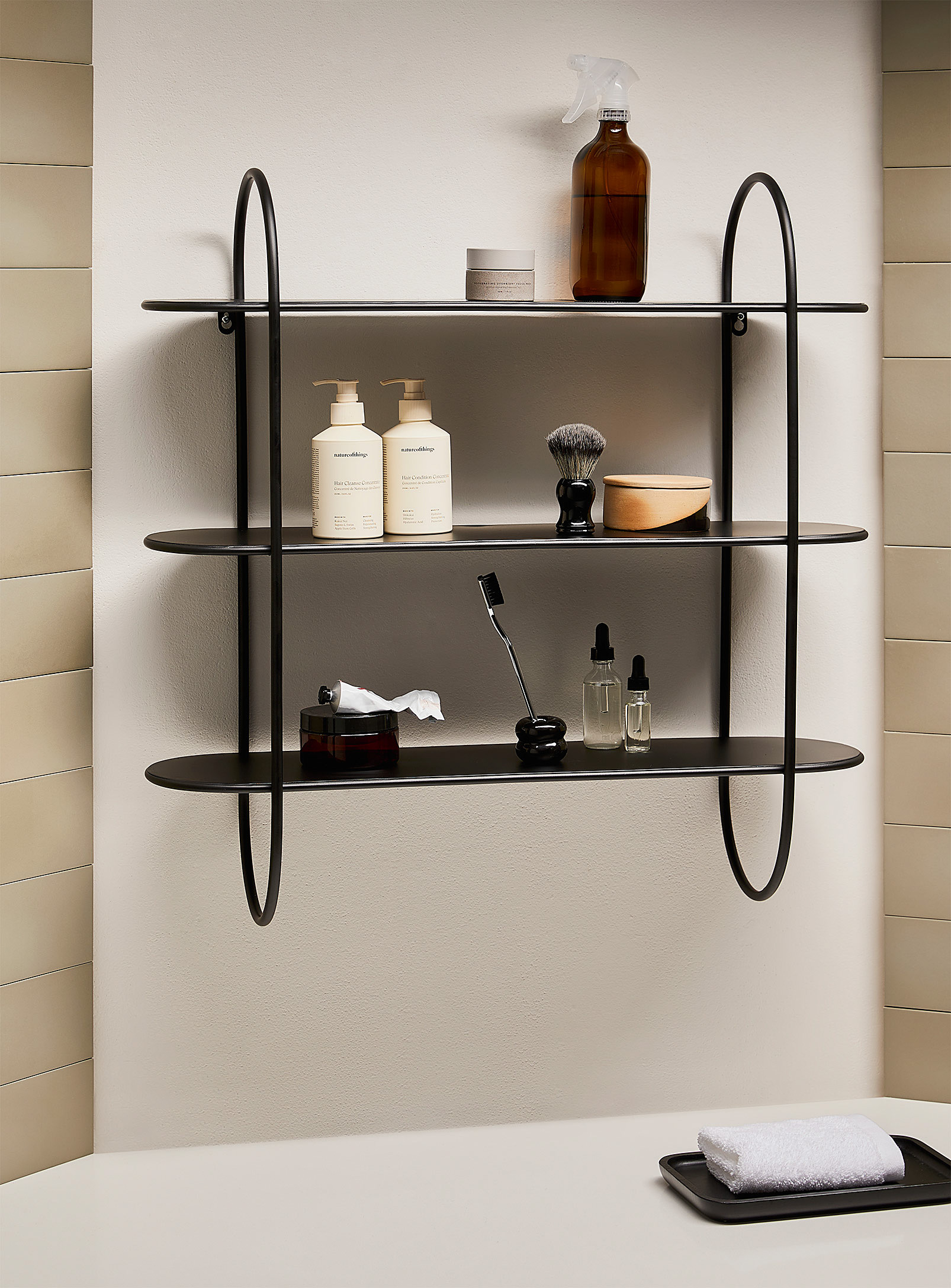 Simons Maison Rounded Metal Wall Shelf In Black