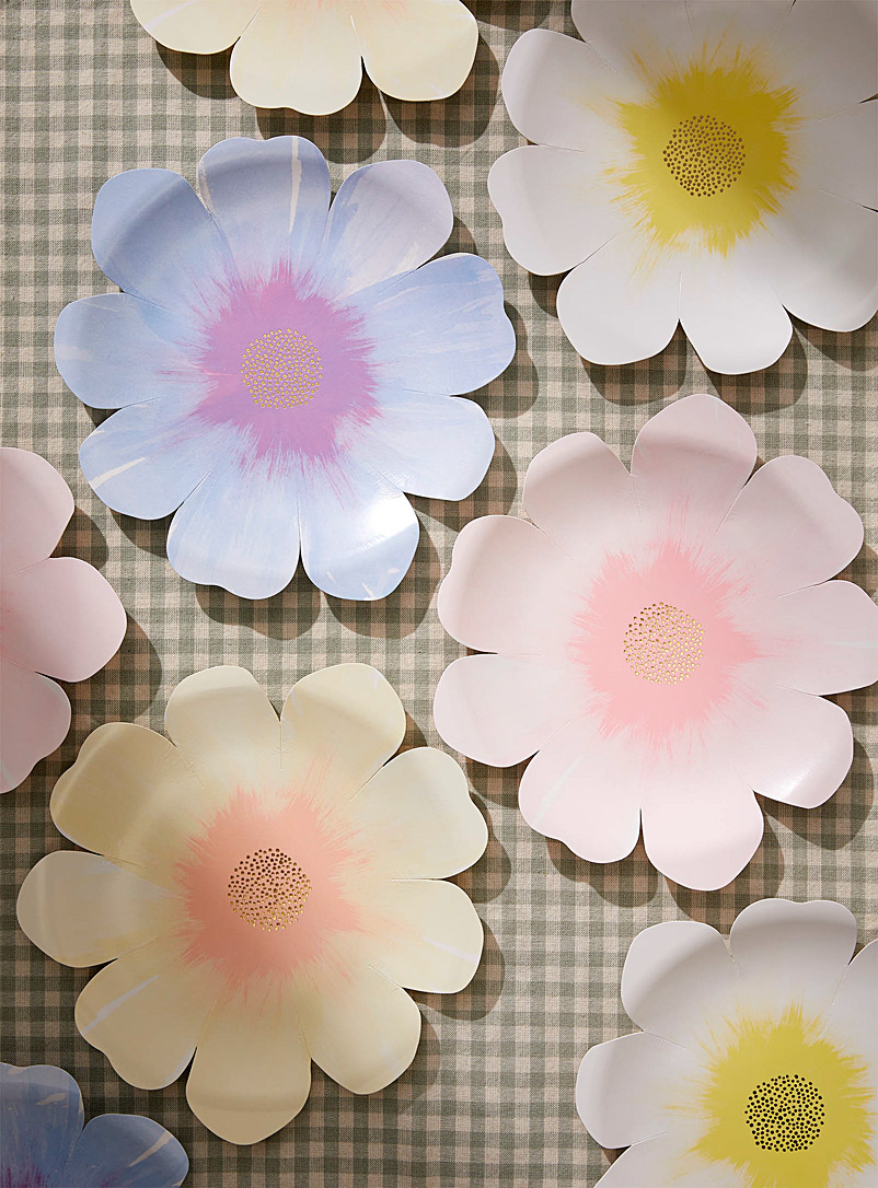 Meri Meri Assorted Pastel flower paper plates Set of 8