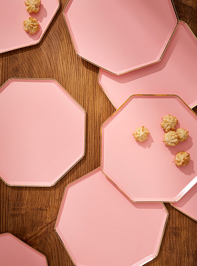 Meri Meri Pink Pink paper plates Set of 8
