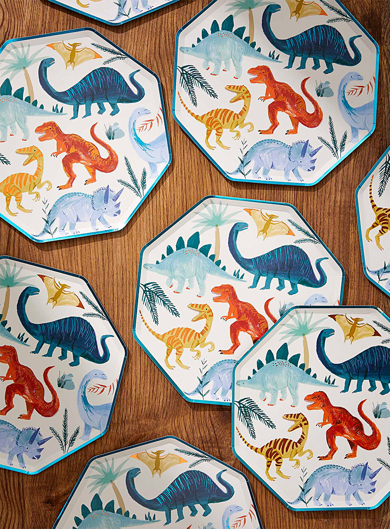 Meri Meri Assorted Dinosaurs paper plates Set of 8