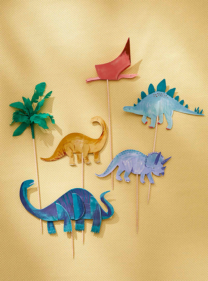 Meri Meri Assorted Dinosaur cake decorations 6-piece set