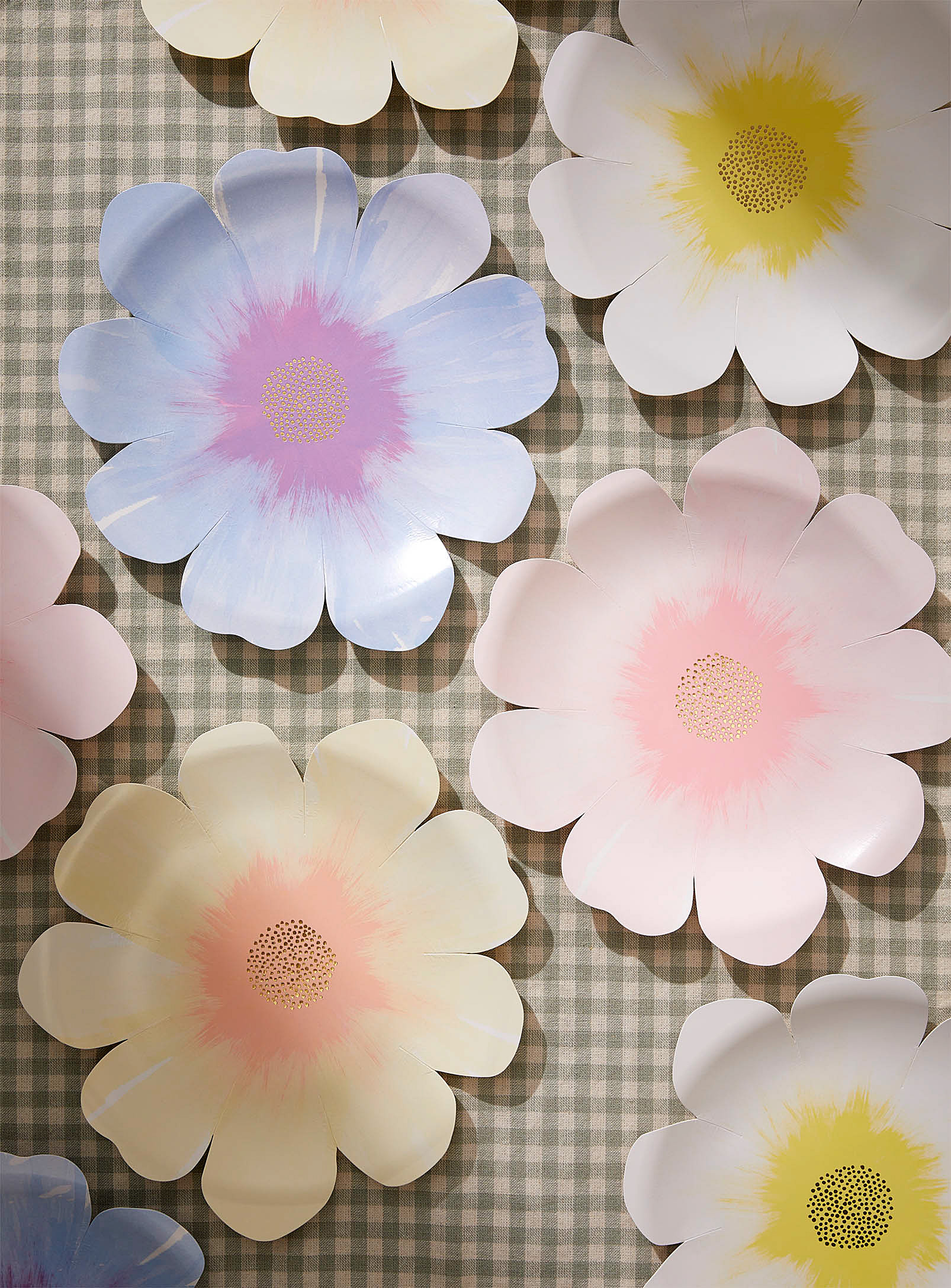 Meri Meri - Les assiettes en carton fleur pastel Ensemble de 8