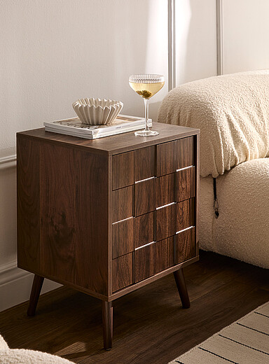 Dark walnut-finish accent table