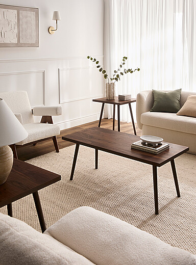 Les tables noyer fonc&eacute; Ensemble de 3
