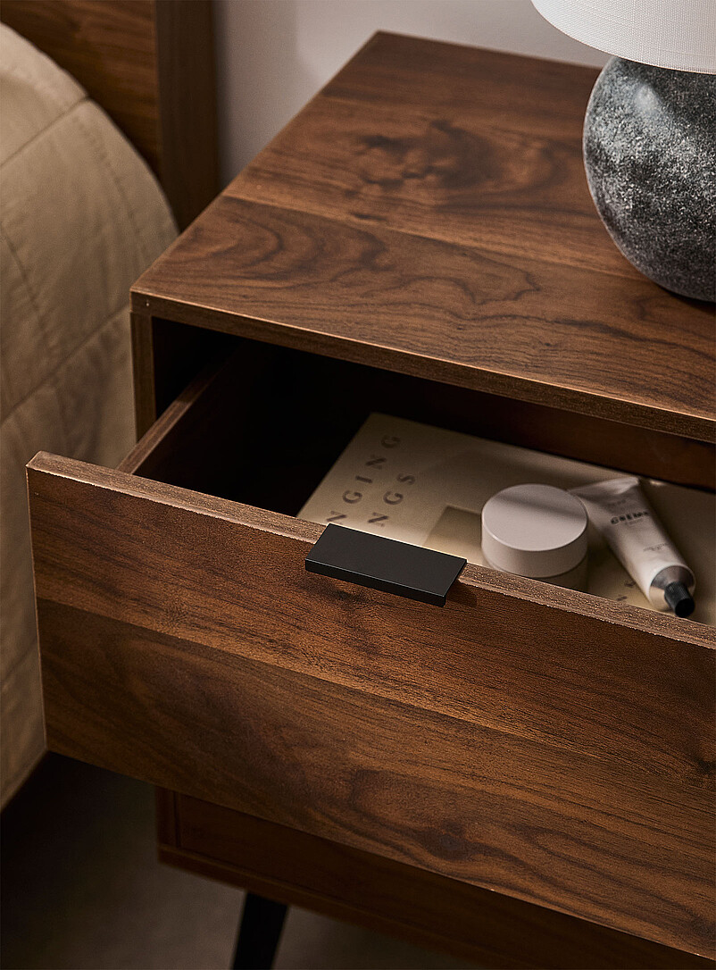 Two-drawer walnut laminate accent table | Simons Maison | | Simons