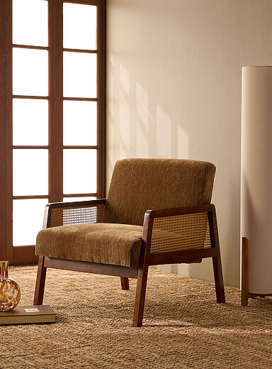 La chaise accent rotin
