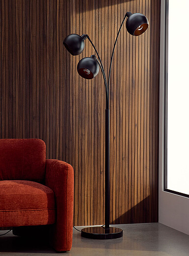 Three-headed arched floor lamp