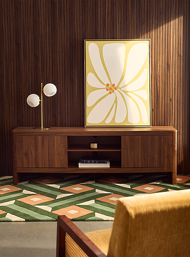 Two-door walnut finish TV unit 72 in