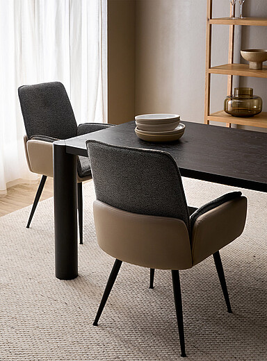 Simons Maison: Les chaises de cuisine motif mouchet&eacute; Ensemble de 2 Taupe