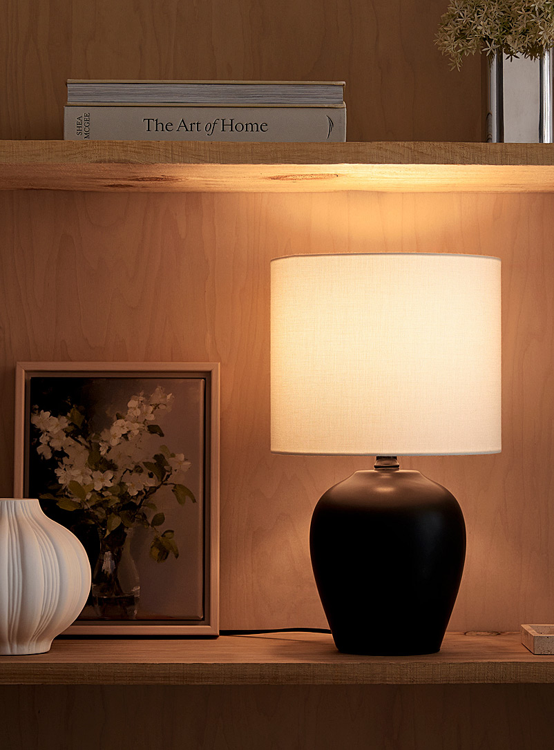 Black ceramic table lamp product image 2