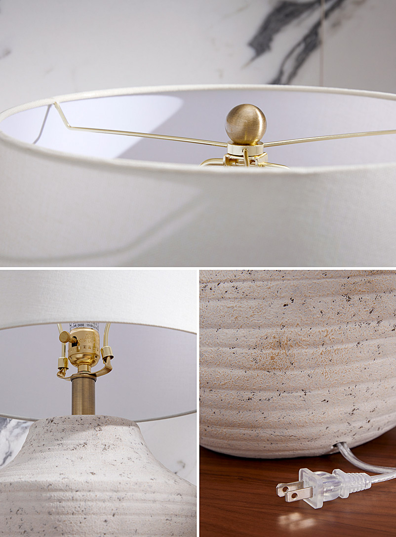 Grooved concrete table lamp product image 3