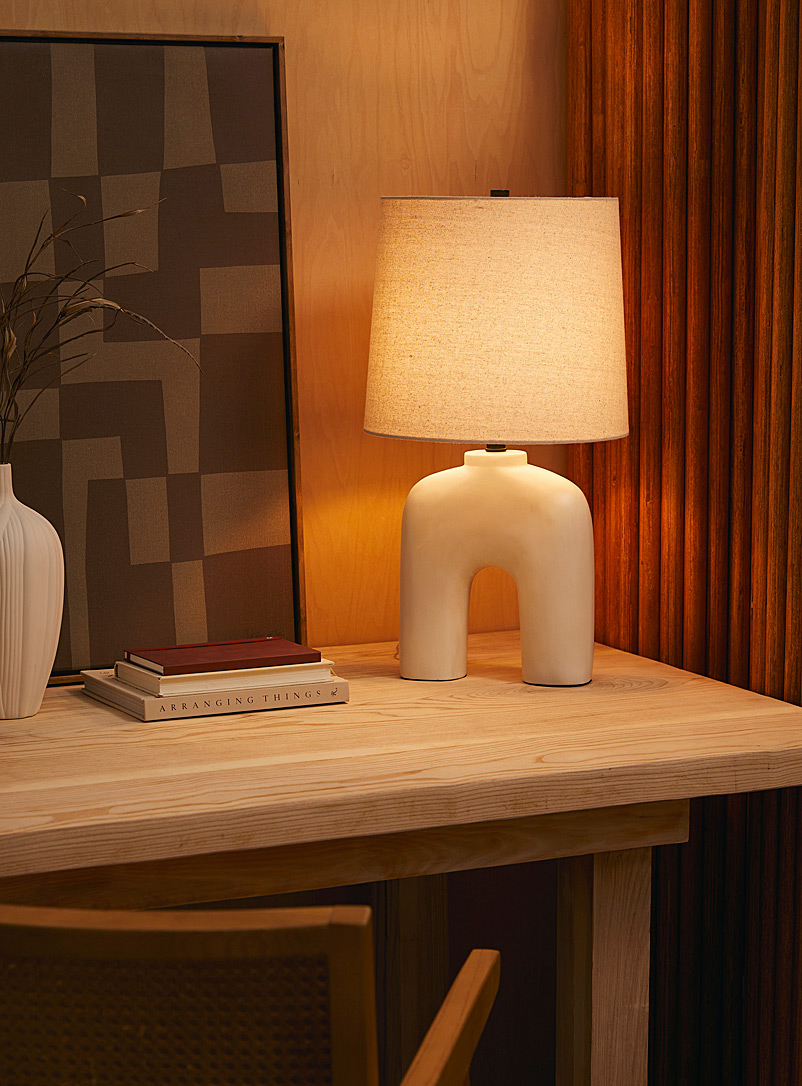 Cream arch table lamp product image 2