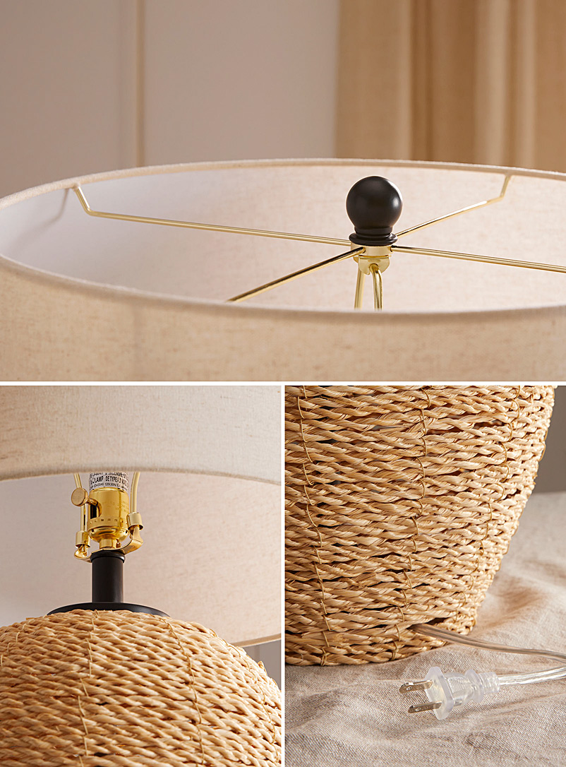 Woven rattan table lamp product image 3