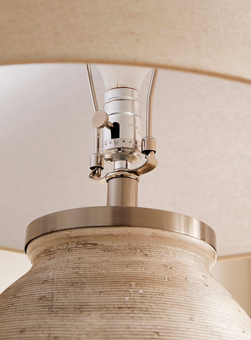 Striated concrete table lamp product image 3