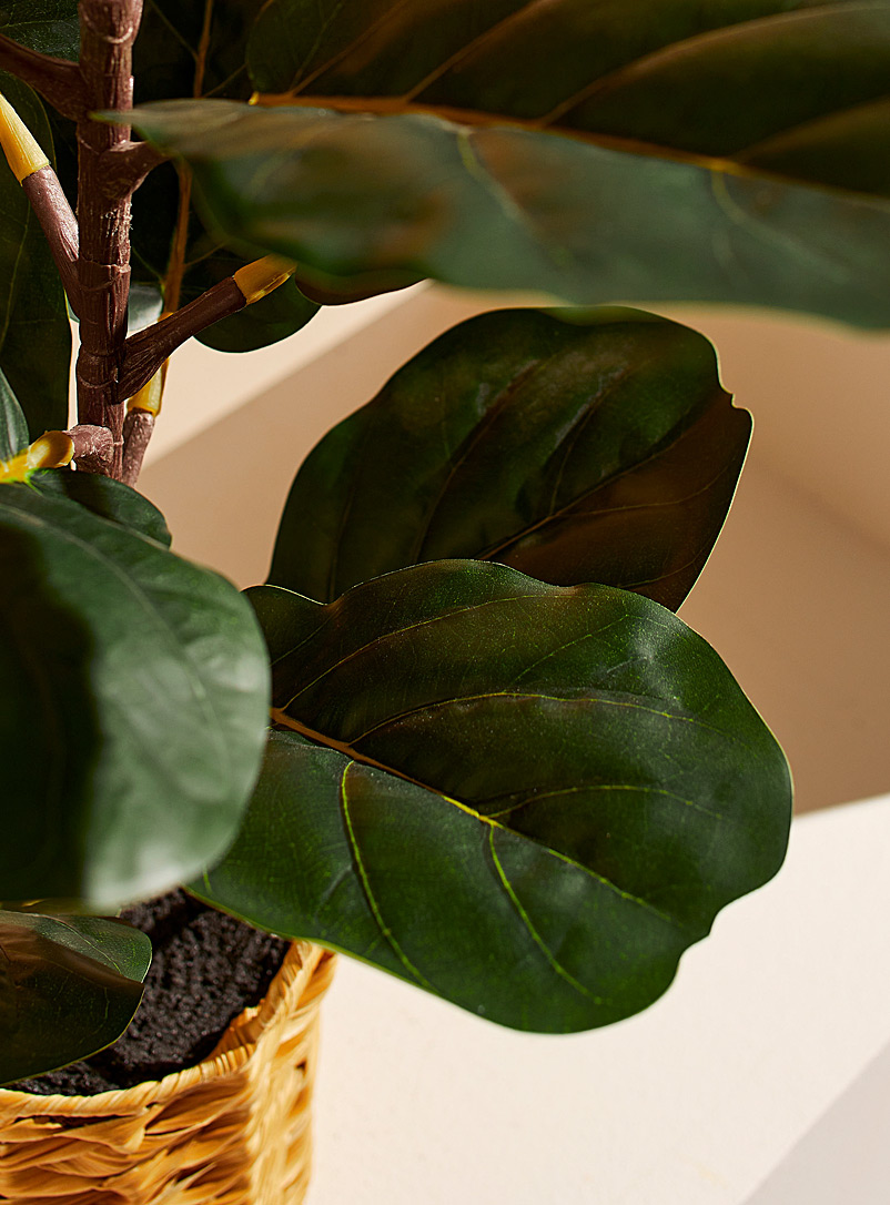 Artificial fiddleleaf fig green plant Deco basket product image 2