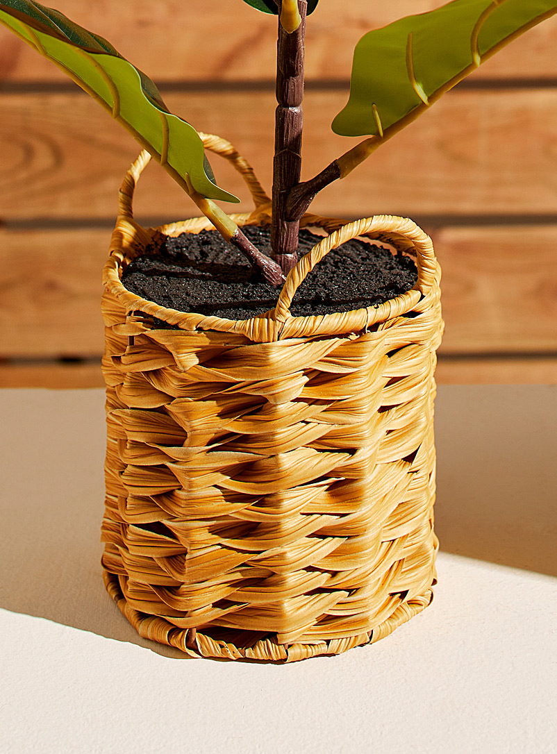 Artificial fiddleleaf fig green plant Deco basket product image 3