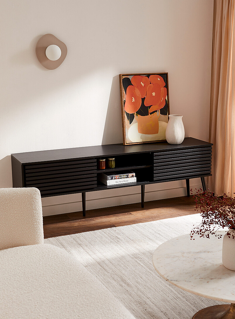 Retro-style TV stand and multimedia storage unit 72" product image (primary)