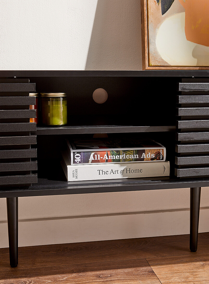 Retro-style TV stand and multimedia storage unit 72" product image 3