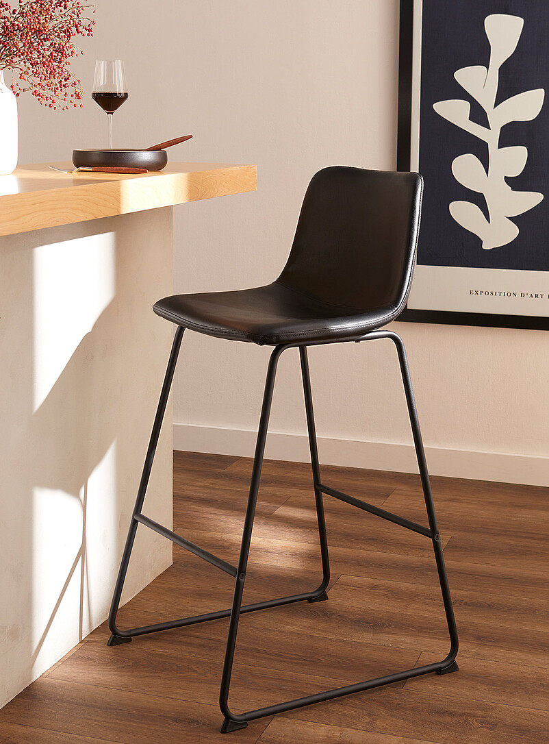 Faux-leather counter chair product image (primary)
