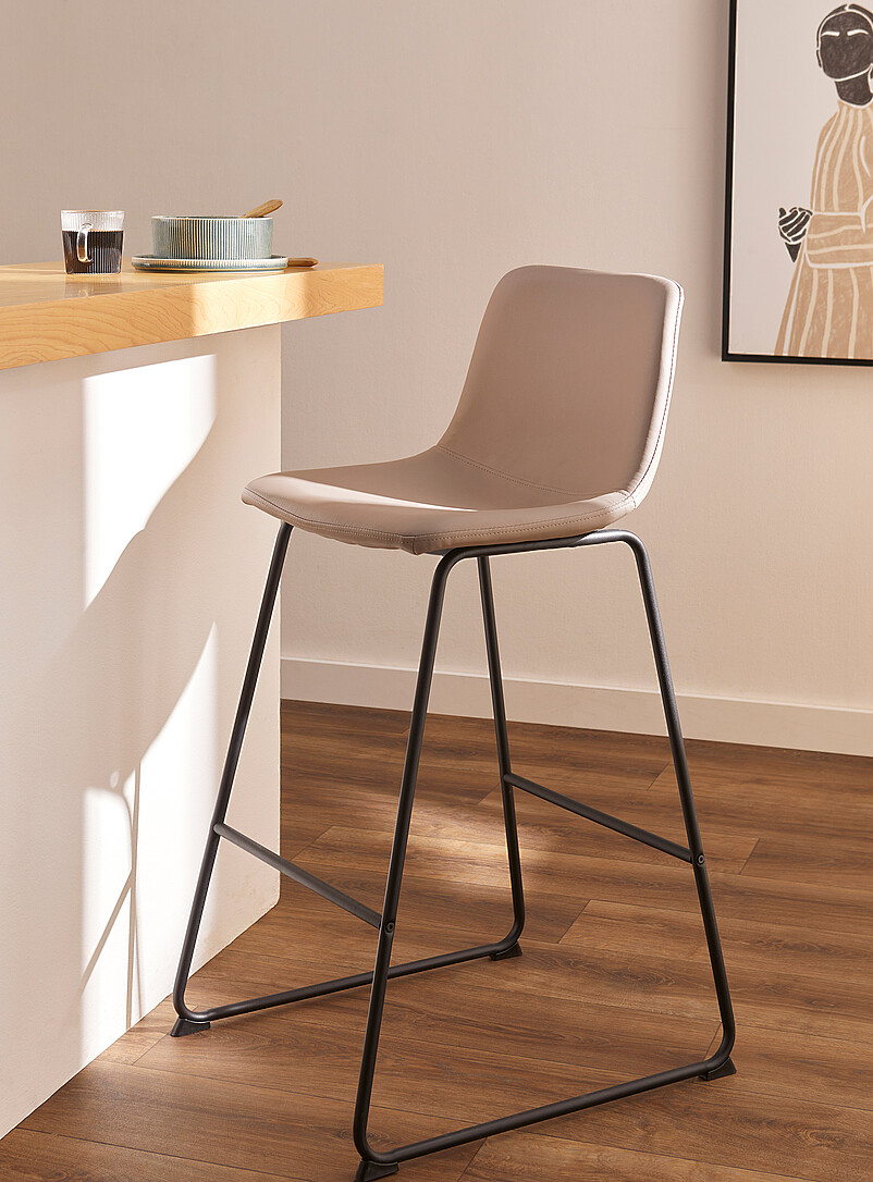 Faux-Leather Counter Chair